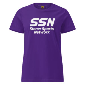 Stoner Sports Network Signature Women's Tee (purple/white)