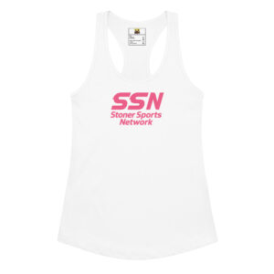 SSN Signature Women’s Racerback Tank Top (white/pink)